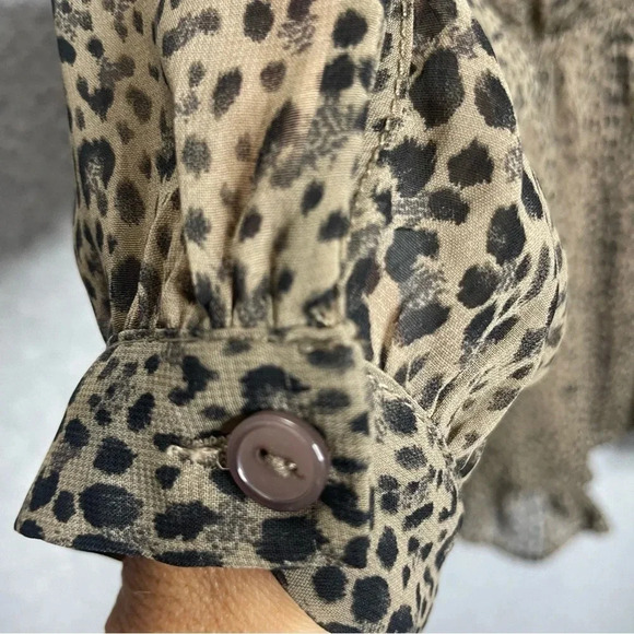 ASTR Leopard Print Crossover Ruffled Long Sleeve Romper - Picture 9 of 9